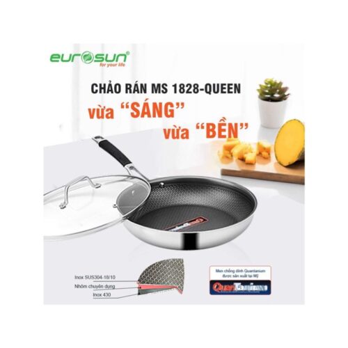 Chảo inox Eurosun MS1828-QUEEN 2 Chảo inox Eurosun MS1828-QUEEN