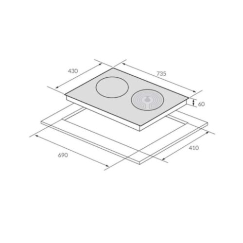 Bếp từ kết hợp hồng ngoại Eurosun EU-TE226Max 11 Kích thước bếp từ kết hợp hồng ngoại Eurosun EU-TE226Max