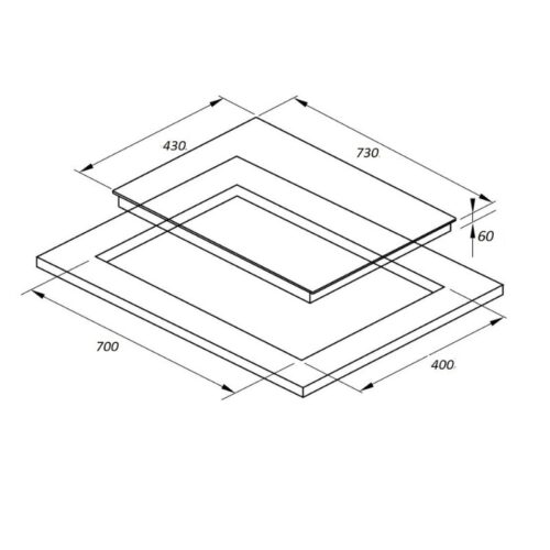 Kích thước bếp từ đôi Eurosun EU-T210PLUS lắp âm