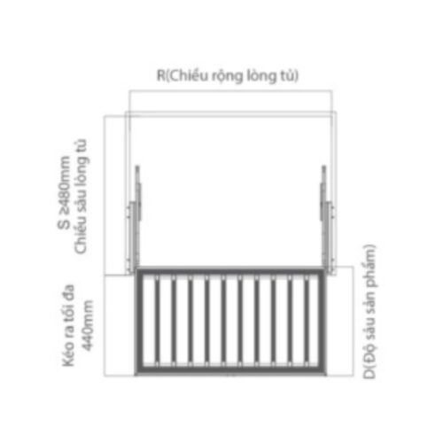 Giá treo quần tây cao cấp GrandX XM.90B 4 Kích thước giá treo quần tây cao cấp GrandX XM.90B
