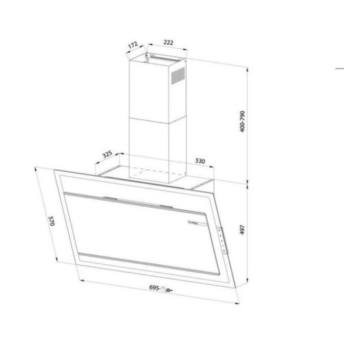 Máy hút mùi Eurosun EH-90CN78W 5 Kích thước máy hút mùi Eurosun EH-90CN78W