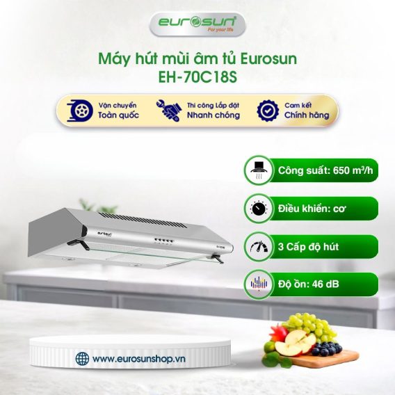 Máy hút mùi Eurosun EH-70C18S INOX