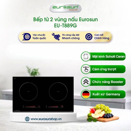 Bếp từ đôi Eurosun EU-T889G lắp âm