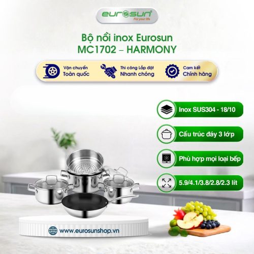 Bộ nồi inox Eurosun MC1702 - HARMONY