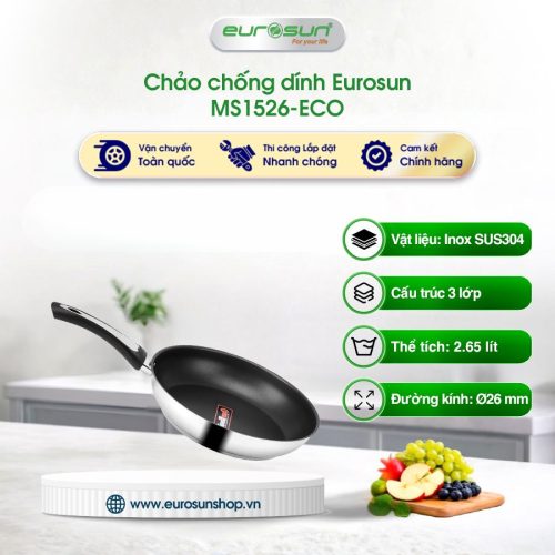 Chảo inox Eco Eurosun MS1530/MS1528/MS1526/MS1524