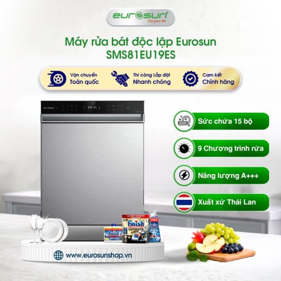 Máy rửa bát âm tủ Eurosun SMS81EU19ES