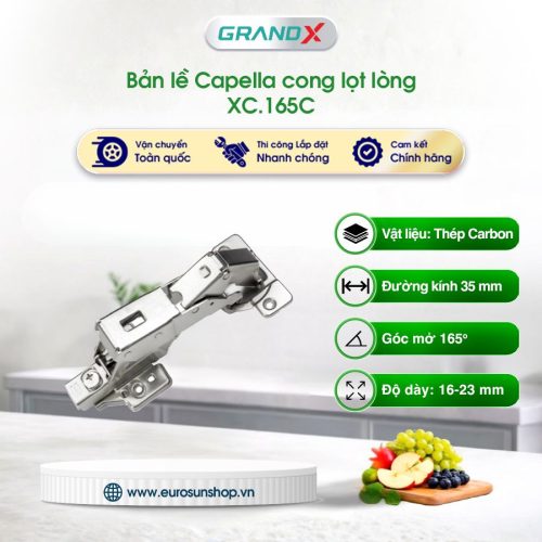 Bản lề cong lắp lọt lòng Capella 165 độ GrandX XC.165C