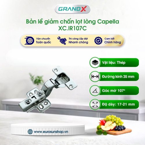Bản lề cong lắp lọt lòng Capella thép GrandX XC.IR107C