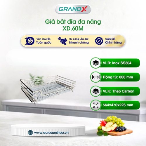 Giá bát đĩa nan Oval/SUS 304 GrandX XD.60M