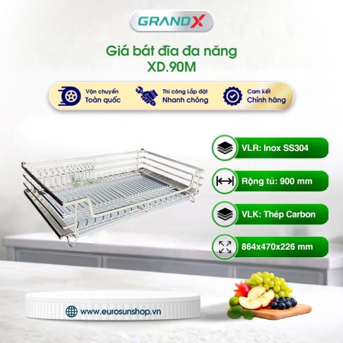 Giá bát đĩa nan Oval/SUS 304 GrandX XD.90M