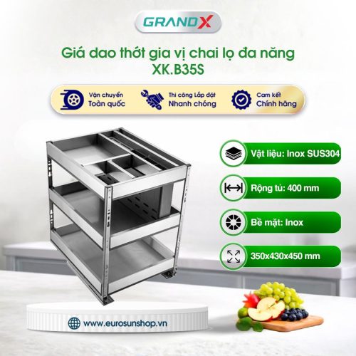 Giá đựng chai lọ gia vị dao thớt nan dẹt GrandX XK.35S