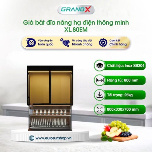 Giá bát đĩa nâng hạ điện thông minh Nan Oval GrandX XL.80EM