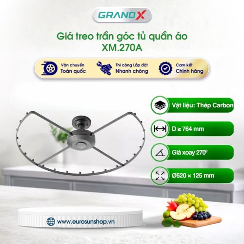 Giá treo trần góc tủ quần áo 270 độ GrandX XM.270A