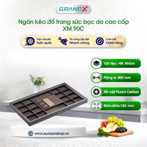 Ngăn kéo đồ trang sức bọc da cao cấp GrandX XM.90C