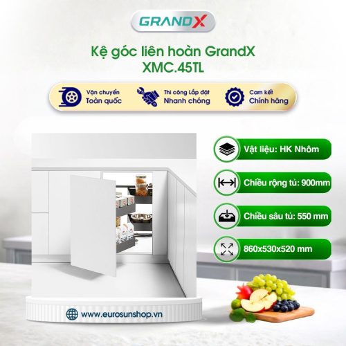 Kệ góc liên hoàn Titanium GrandX XMC.45TL (Trái)