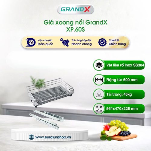 Giá xoong nồi Inox SUS304 nan dẹt GrandX XP.60S