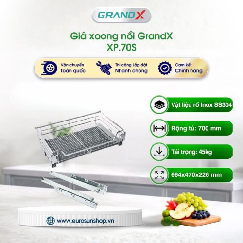 Giá xoong nồi Inox SUS304 nan dẹt GrandX XP.70S