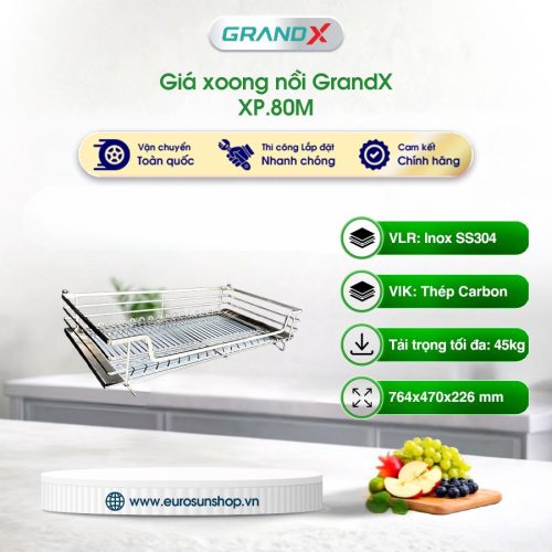Giá xoong nồi nan Oval/SUS304 GrandX XP.80M