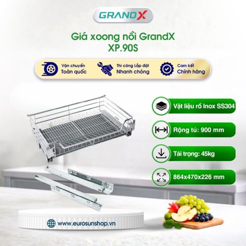 Giá xoong nồi Inox SUS304 nan dẹt GrandX XP.90S
