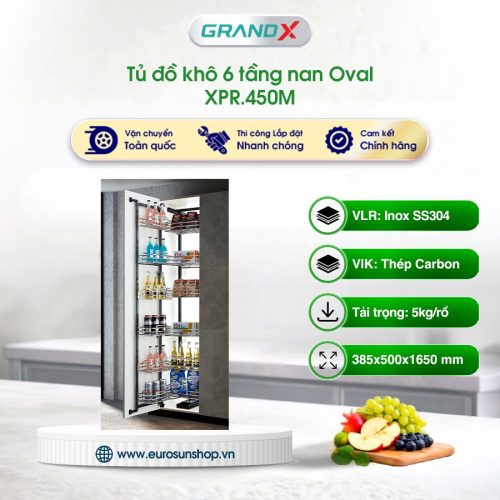 Tủ đồ khô nan Oval SUS304 GrandX XPR.450M