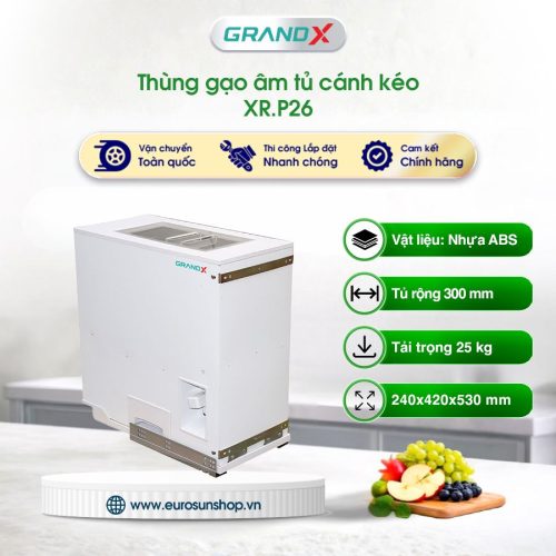 Thùng gạo âm tủ cánh kéo Grandx XR.P26