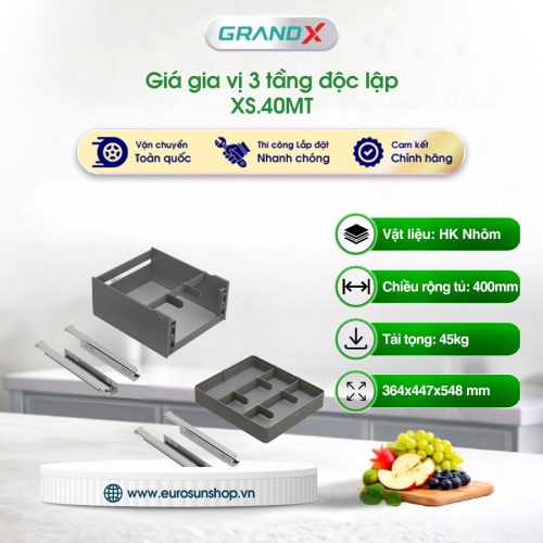 Giá gia vị 3 tầng độc lập Titanium GrandX XS.40MT