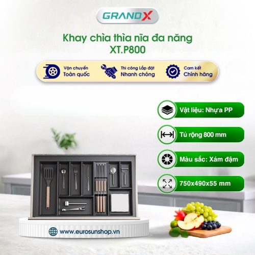 Khay chia thìa nĩa đa năng nhựa PP cao cấp Grandx XT.P800