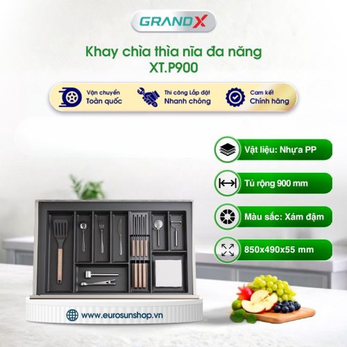 Khay chia thìa nĩa đa năng nhựa PP cao cấp Grandx XT.P900